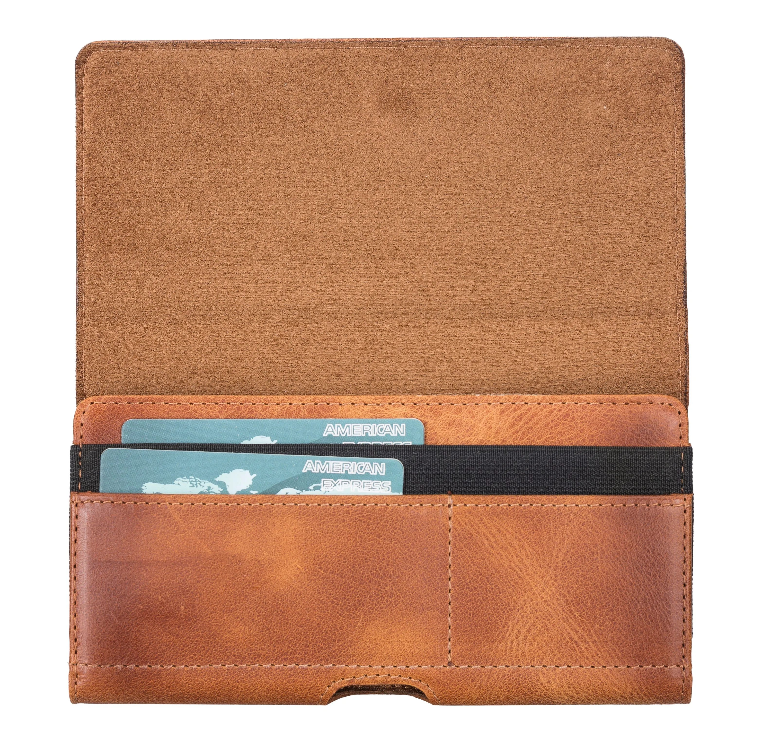 Leather Phone Holster with Magnetic Belt (Brown)