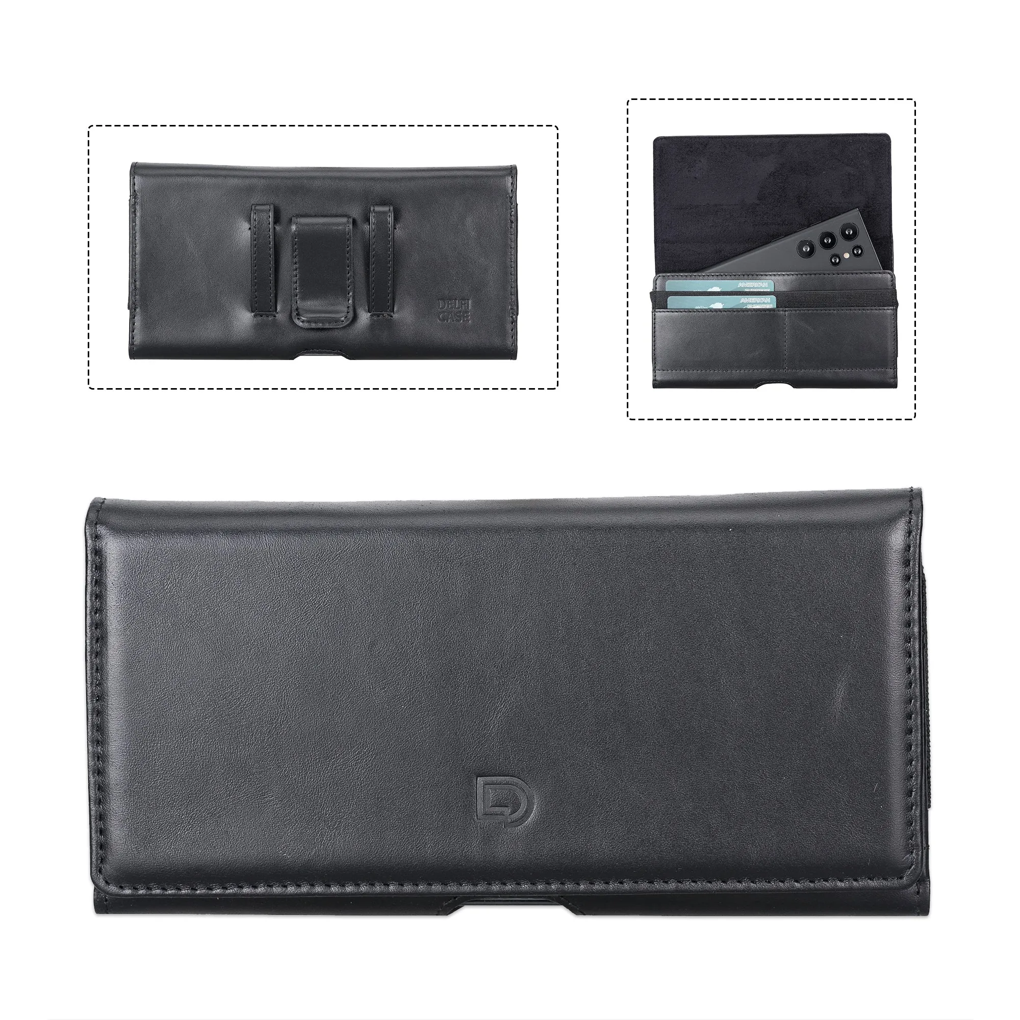 Leather Phone Holster with Magnetic Belt (Brown)