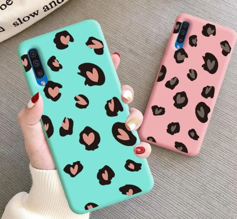 Leopard Print Heart Phone Cover