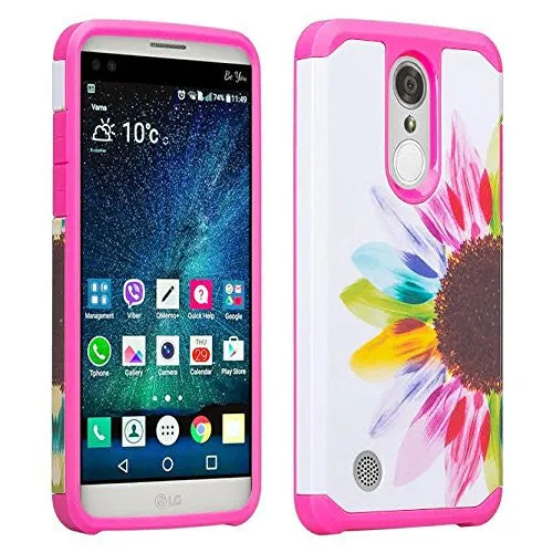 LG Aristo Case, K4 2017, K8 2017, Risio 2, Phoenix 3, Fortune, Slim Hybrid [Shock/Impact Resistant] Dual Layer Case Cover - Vivid Sunflower