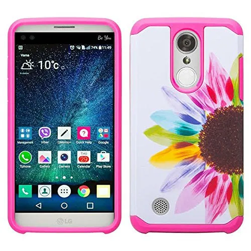 LG Aristo Case, K4 2017, K8 2017, Risio 2, Phoenix 3, Fortune, Slim Hybrid [Shock/Impact Resistant] Dual Layer Case Cover - Vivid Sunflower