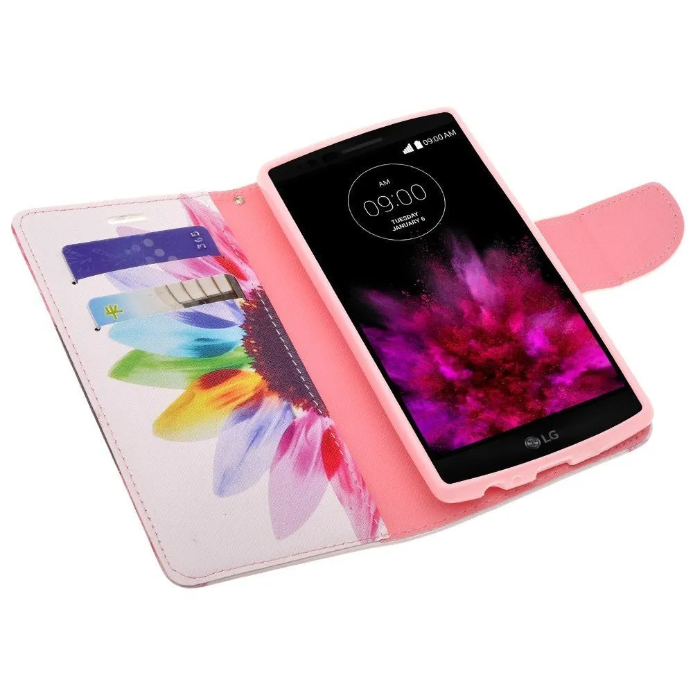 LG G Stylo Case, LG G Vista 2 Case, Wrist Strap Magnetic Flip Fold[Kickstand] Pu Leather Wallet Case with ID & Credit Card Slots for LG Vista2/Stylo - Vivid Sunflower