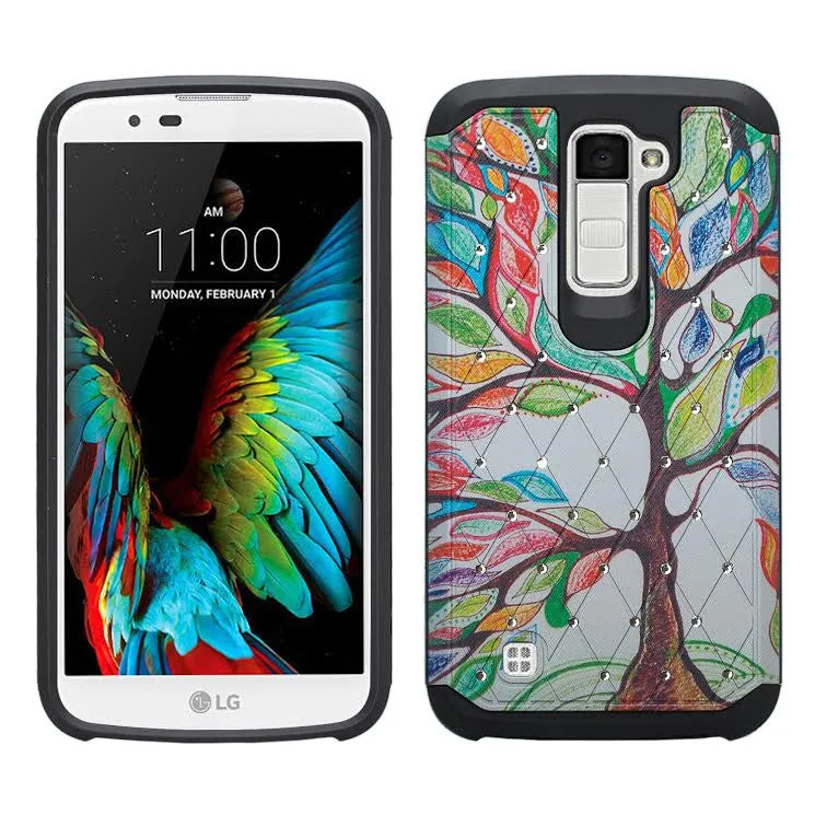 LG K10 / LG Premier LTE Case, Diamond Protective Hybrid Dual Layer Case Cover for LG K10 / LG Premier LTE, Colorful Tree
