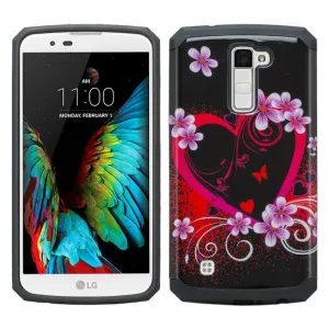 LG K10 / LG Premier LTE Case, Protective Hybrid Dual Layer Case Cover for LG K10 / LG Premier LTE, Hot Pink Hearts