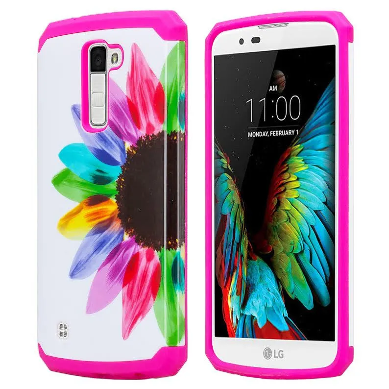 LG K10 / LG Premier LTE Case, Protective Hybrid Dual Layer Case Cover for LG K10 / LG Premier LTE, Sun Flower