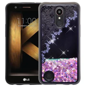 LG K20 Plus | K20 V | K10 2017 | Harmony  Case Luxury Bling Glitter Case, Liquid Sparkle Quicksand Case - Purple Lace