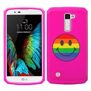 LG K8 | LG Escape 3 Case, Protective Slim Hybrid Dual Layer Armor Case Cover for LG K8 | LG Escape 3 - Rainbow Emoji