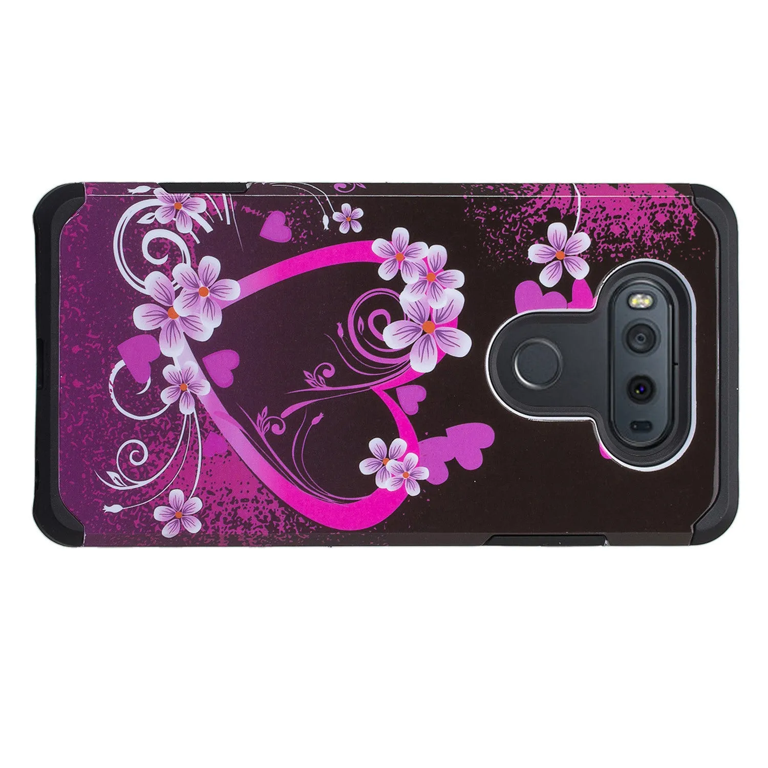 LG V20 Case, Slim Dual Layer Protective Armor Hybrid Case for LG V20 - Heart Lillies