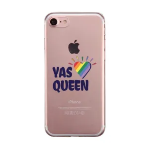 LGBT Yas Queen Rainbow Heart Clear Phone Case