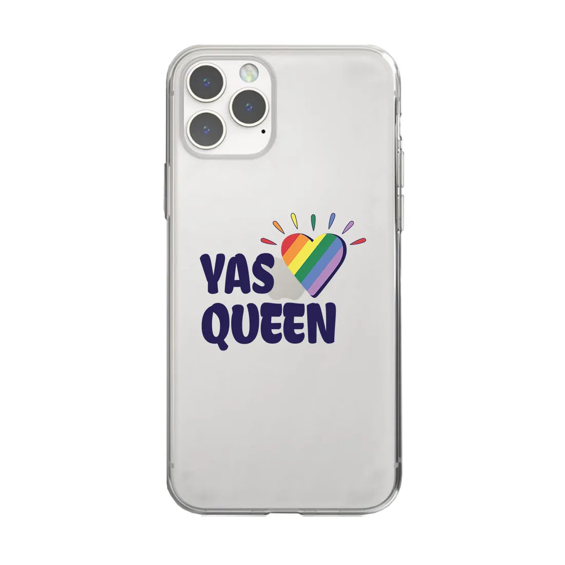 LGBT Yas Queen Rainbow Heart Clear Phone Case