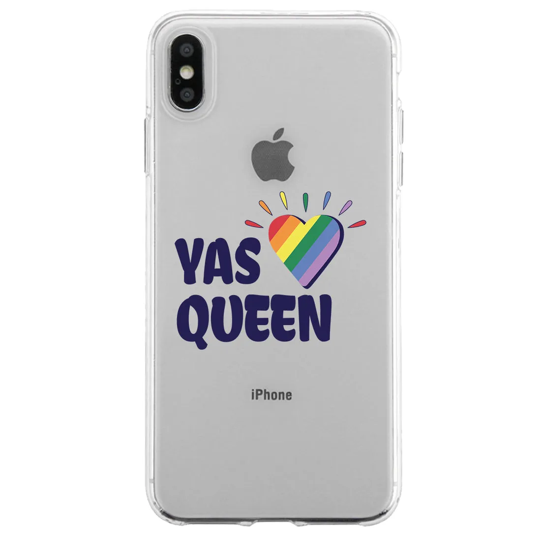 LGBT Yas Queen Rainbow Heart Clear Phone Case