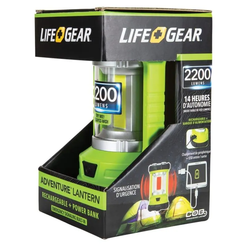 Life Gear USB Rechargeable 2200 Lumen Lantern & Power Bank