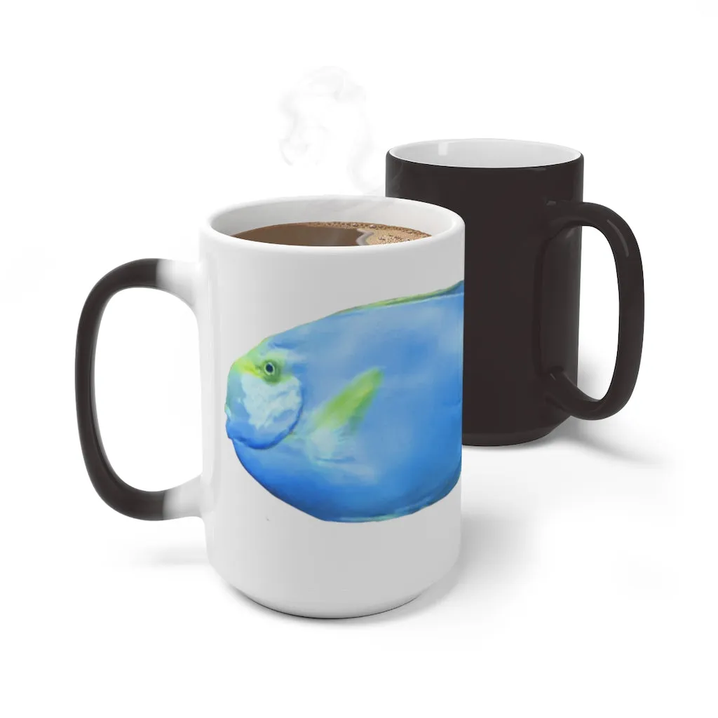 Light Blue and Yellow Fish Color Changing Mug