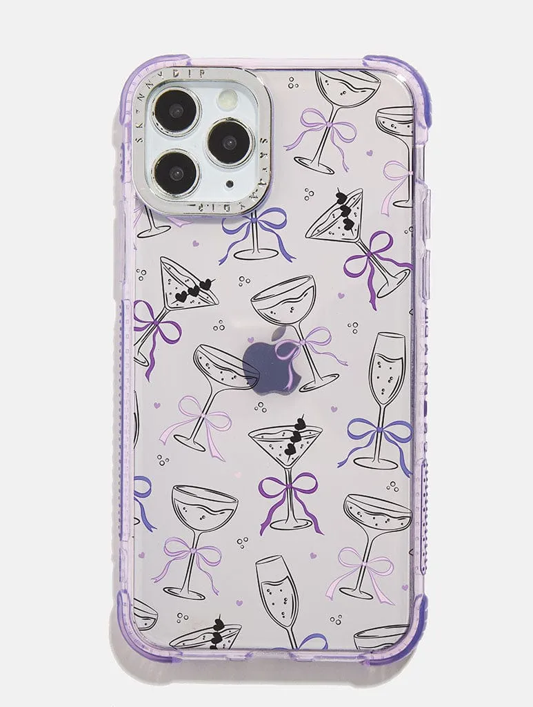 Lilac Cocktail Bows Shock iPhone Case