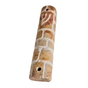 Lily Art - 7720-Jerusalem marble mezuzah case 7 cm