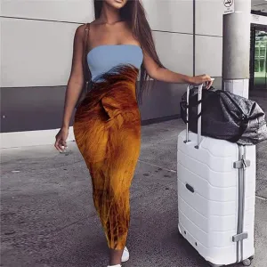 Lion Dress Women Animal Bodycon Dress Anime Ladies Dresses Harajuku Sundress Street sleeveless