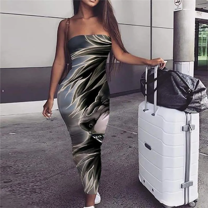 Lion Dress Women Animal Ladies Dresses Anime Party Street Bodycon Dress Harajuku Vestido Sexy