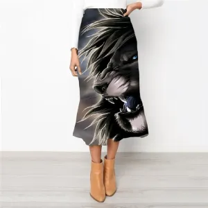 Lion Skirts Women Animal Skirt Ladies Anime Rock Frauen Street School skirt Harajuku High waist skirts