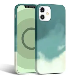 Liquid Silicone Watercolour MagSafe Phone Case For iPhone 12