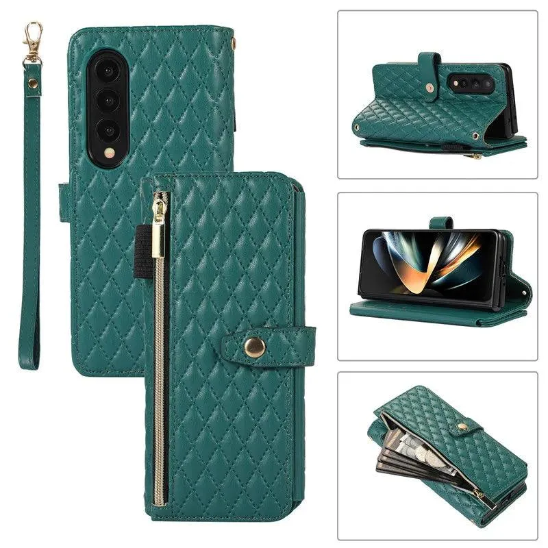 Long lanyard Flip Leather Phone Case