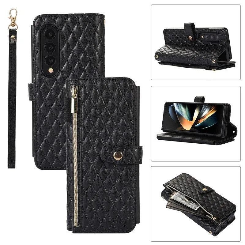 Long lanyard Flip Leather Phone Case