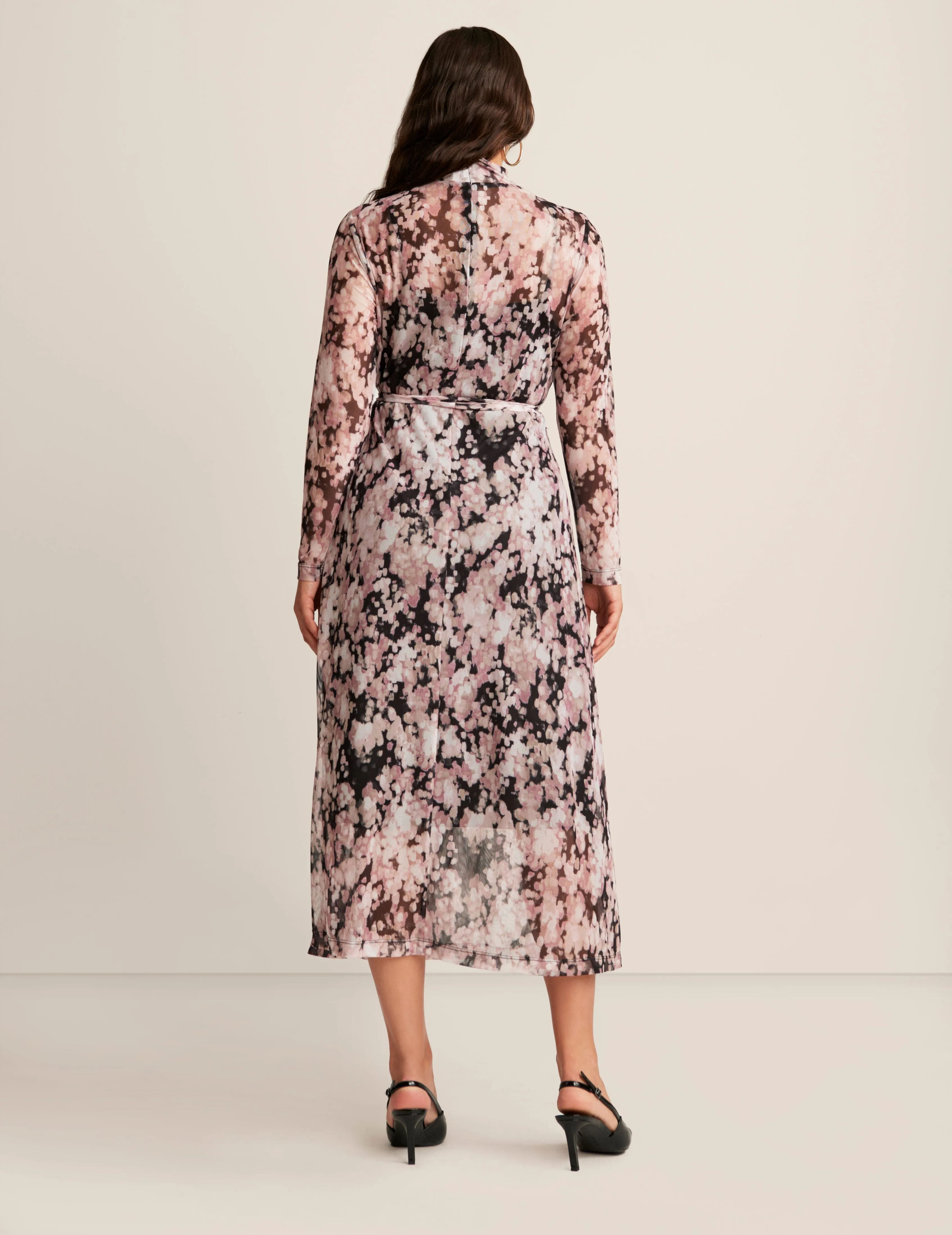 Long Sleeve Mock Neck Midi Dress