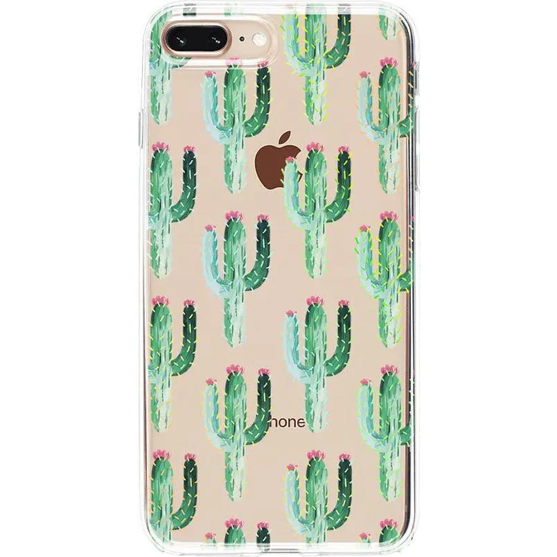 Lookin' Sharp | Cactus Patterned Clear Floral Case