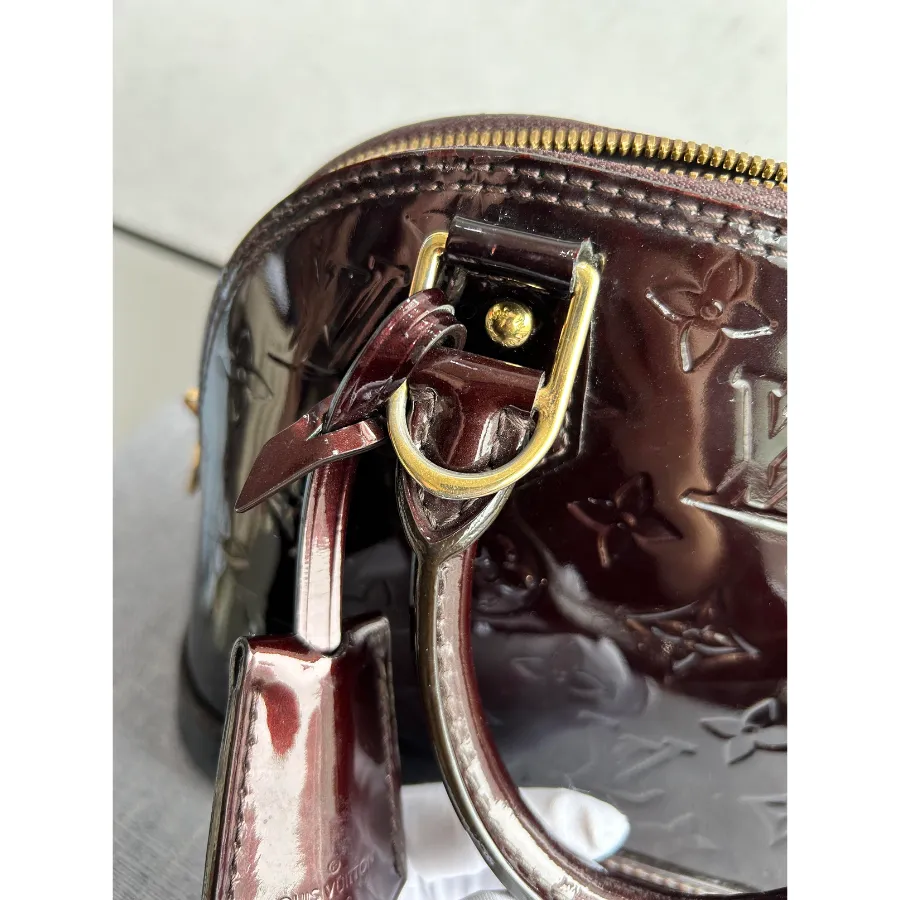 Louis Vuitton Alma BB Black Vernis Leather Two Way Bag