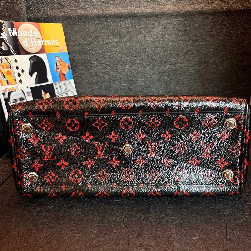 Louis Vuitton Dorabb Black Red Monogram Handbag