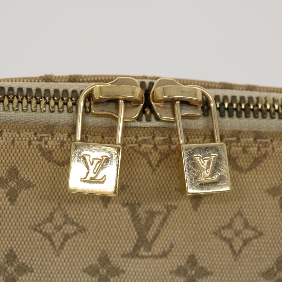LOUIS VUITTON Monogram Mini Alma Haut Hand Bag Khaki M92203 LV Auth 44187