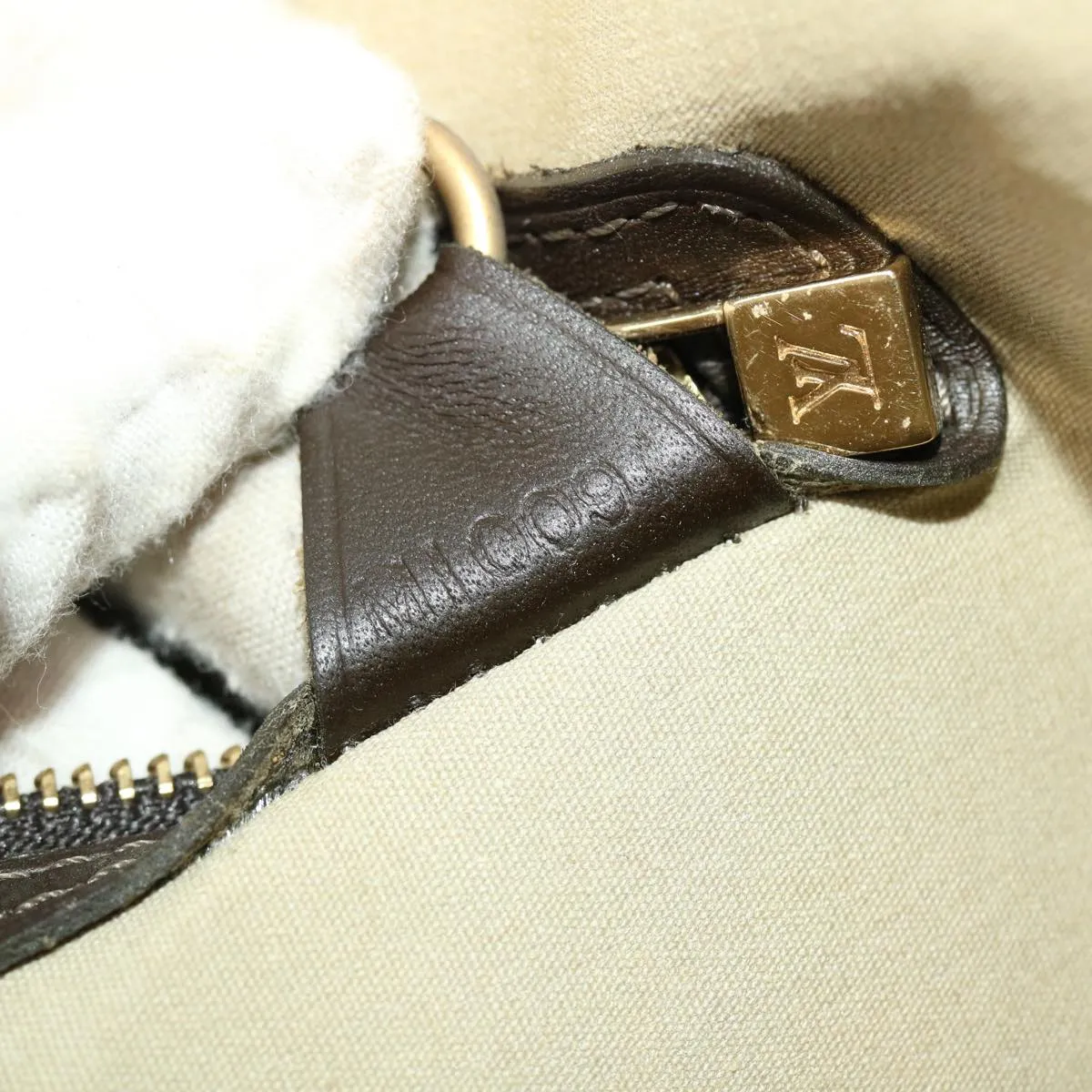 LOUIS VUITTON Monogram Mini Alma Haut Hand Bag Khaki M92203 LV Auth 44187