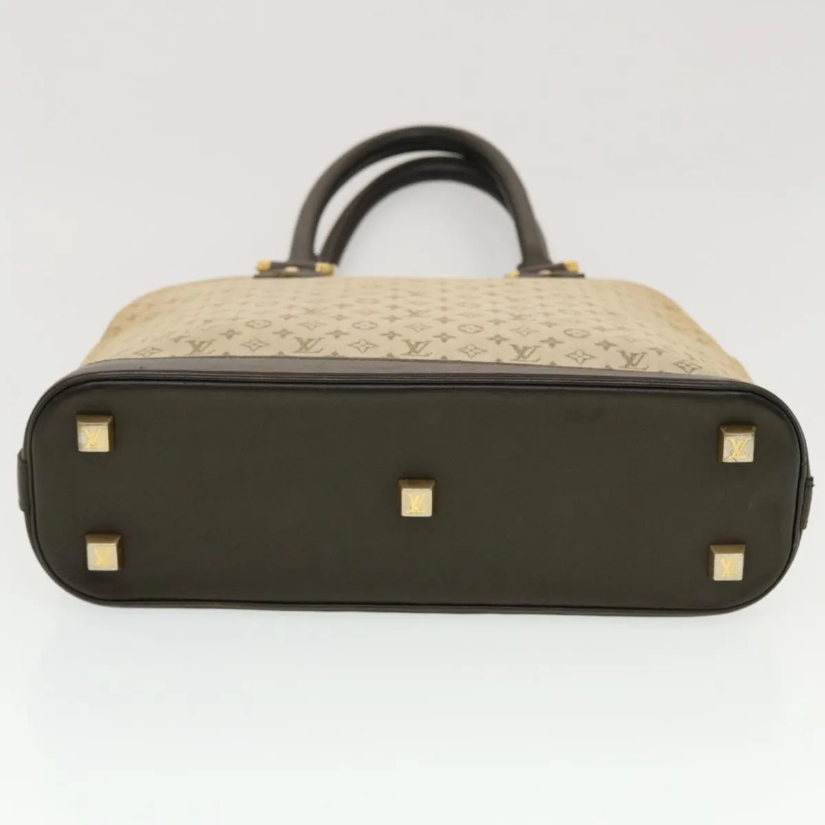 LOUIS VUITTON Monogram Mini Alma Haut Hand Bag Khaki M92203 LV Auth 44187