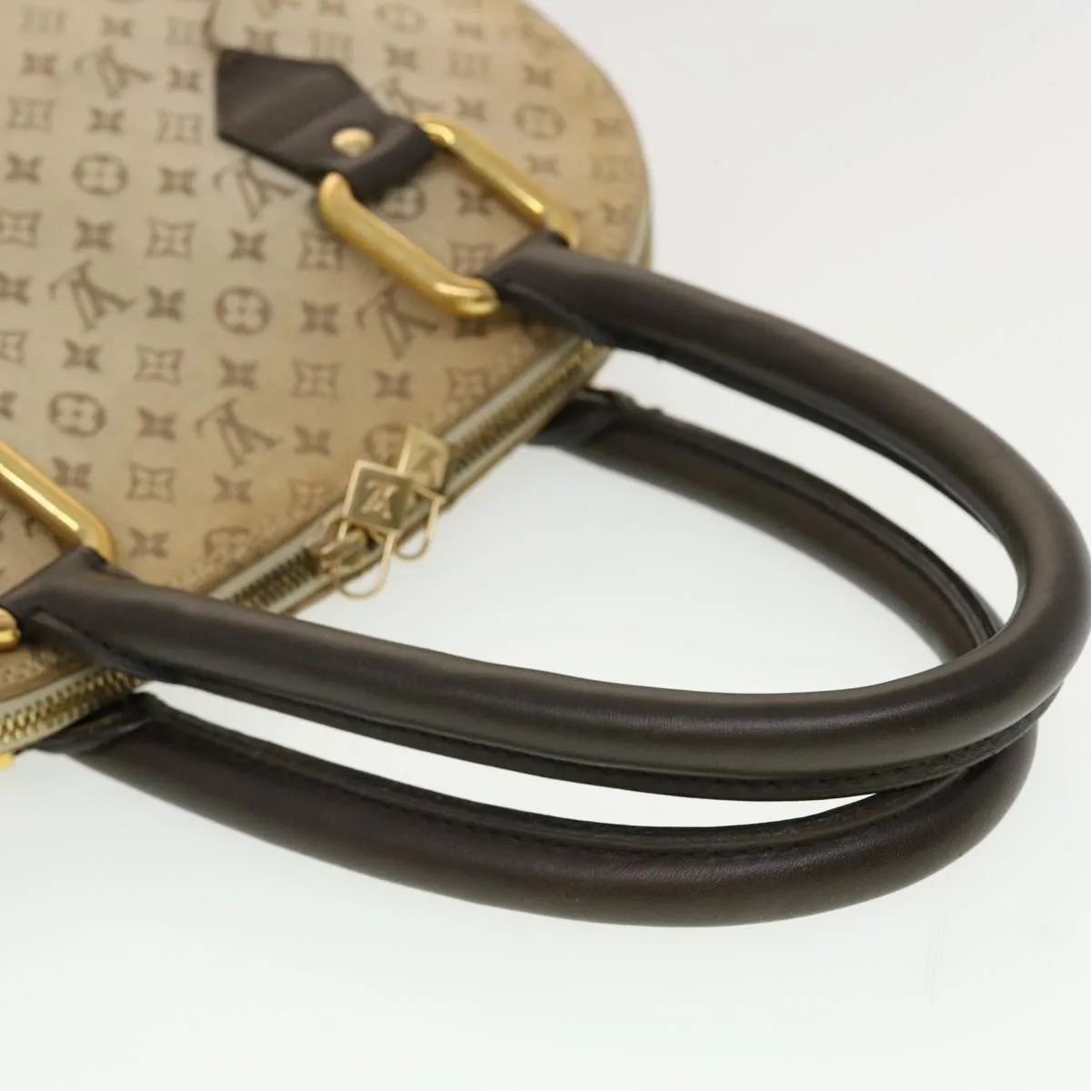 LOUIS VUITTON Monogram Mini Alma Haut Hand Bag Khaki M92203 LV Auth 44187