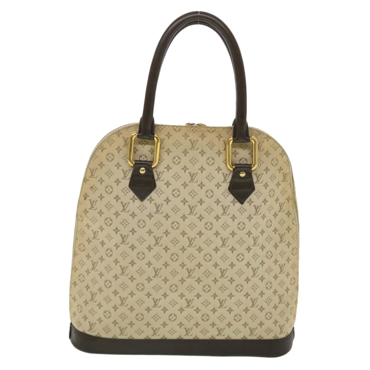 LOUIS VUITTON Monogram Mini Alma Haut Hand Bag Khaki M92203 LV Auth 44187