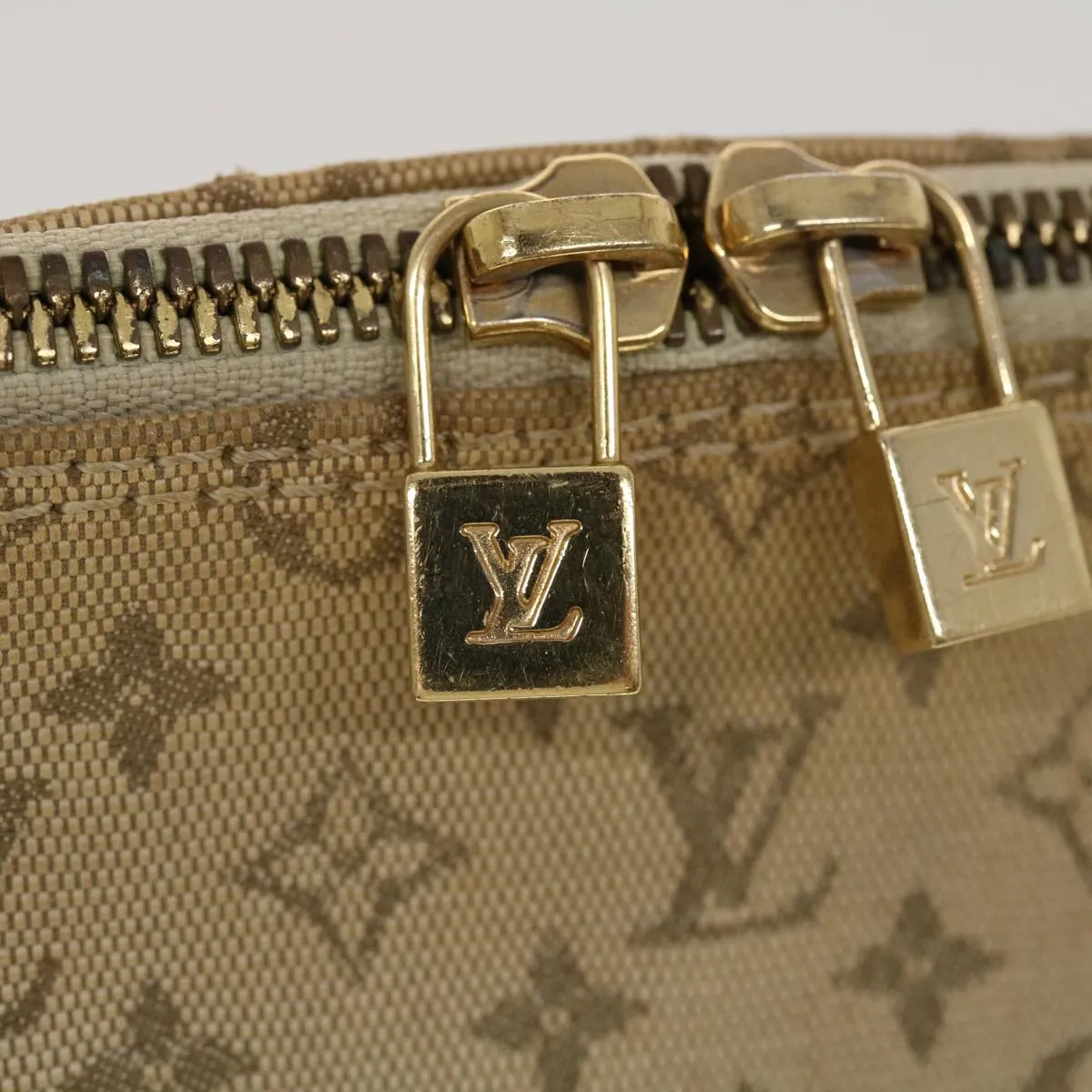 LOUIS VUITTON Monogram Mini Alma Haut Hand Bag Khaki M92203 LV Auth 44187