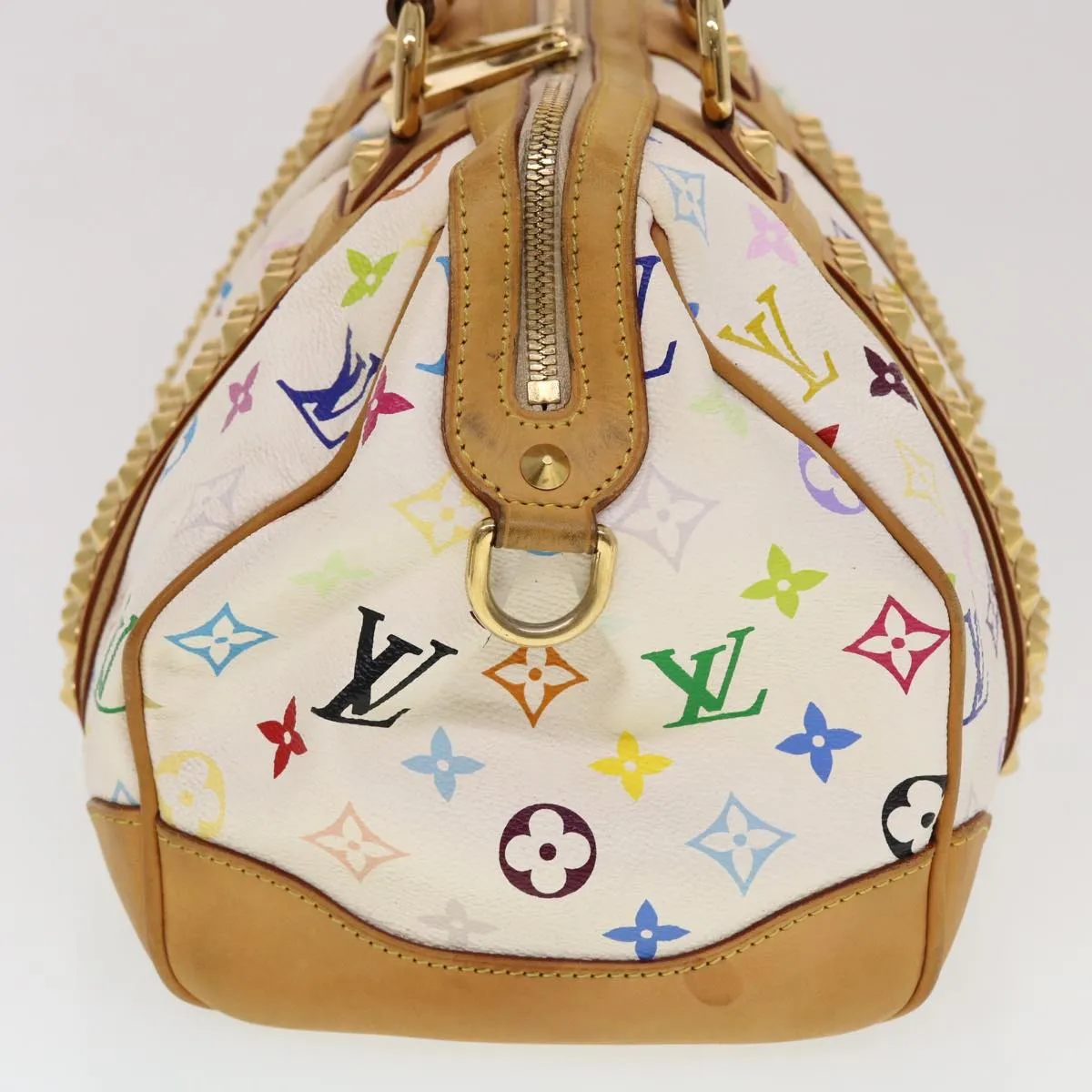 LOUIS VUITTON Monogram Multicolor Courtney MM Hand Bag White M45641 Auth 44355