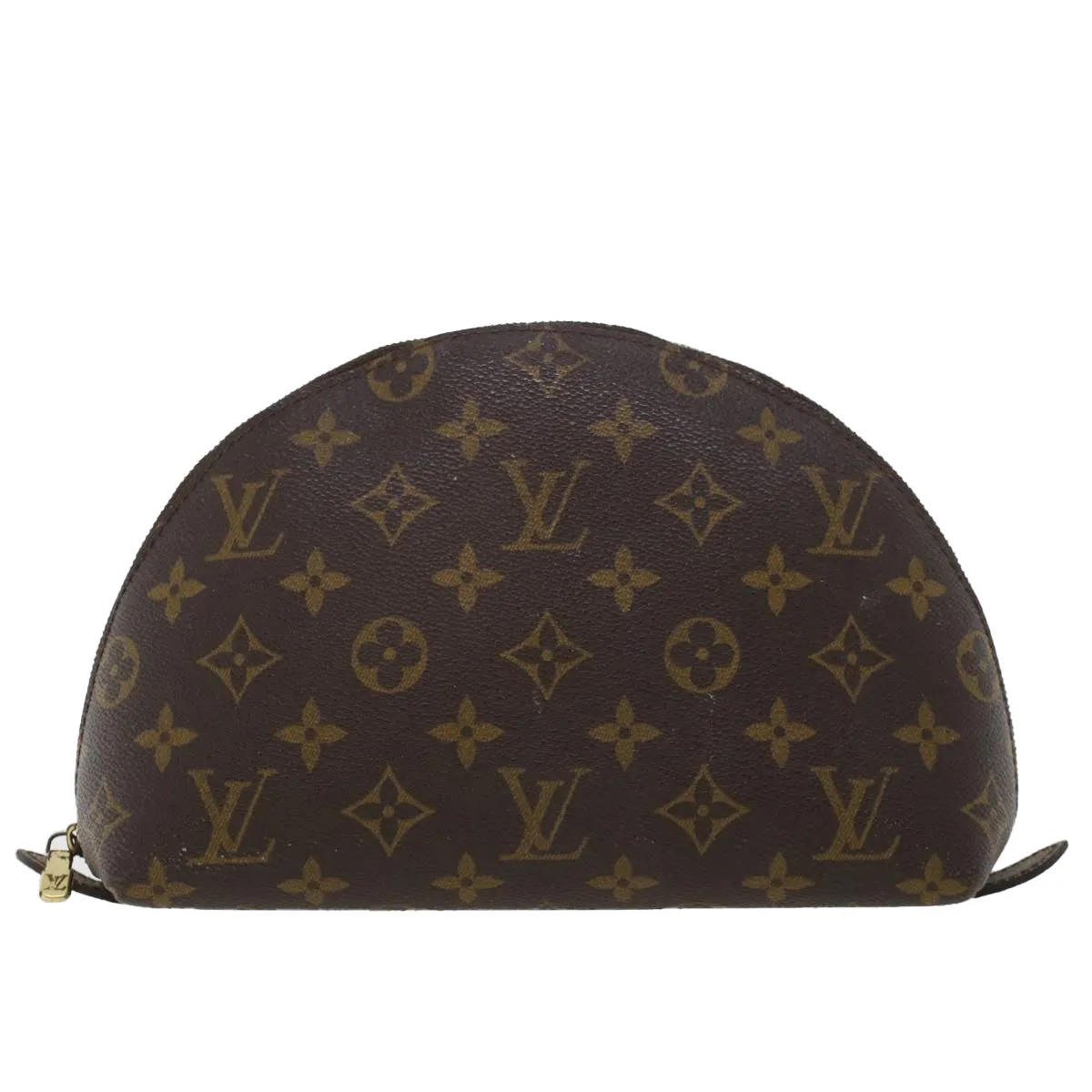 LOUIS VUITTON Monogram Trousse Demi Ronde Cosmetic Pouch M47520 LV Auth 44905