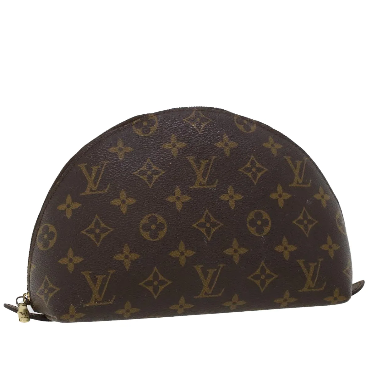 LOUIS VUITTON Monogram Trousse Demi Ronde Cosmetic Pouch M47520 LV Auth 44905