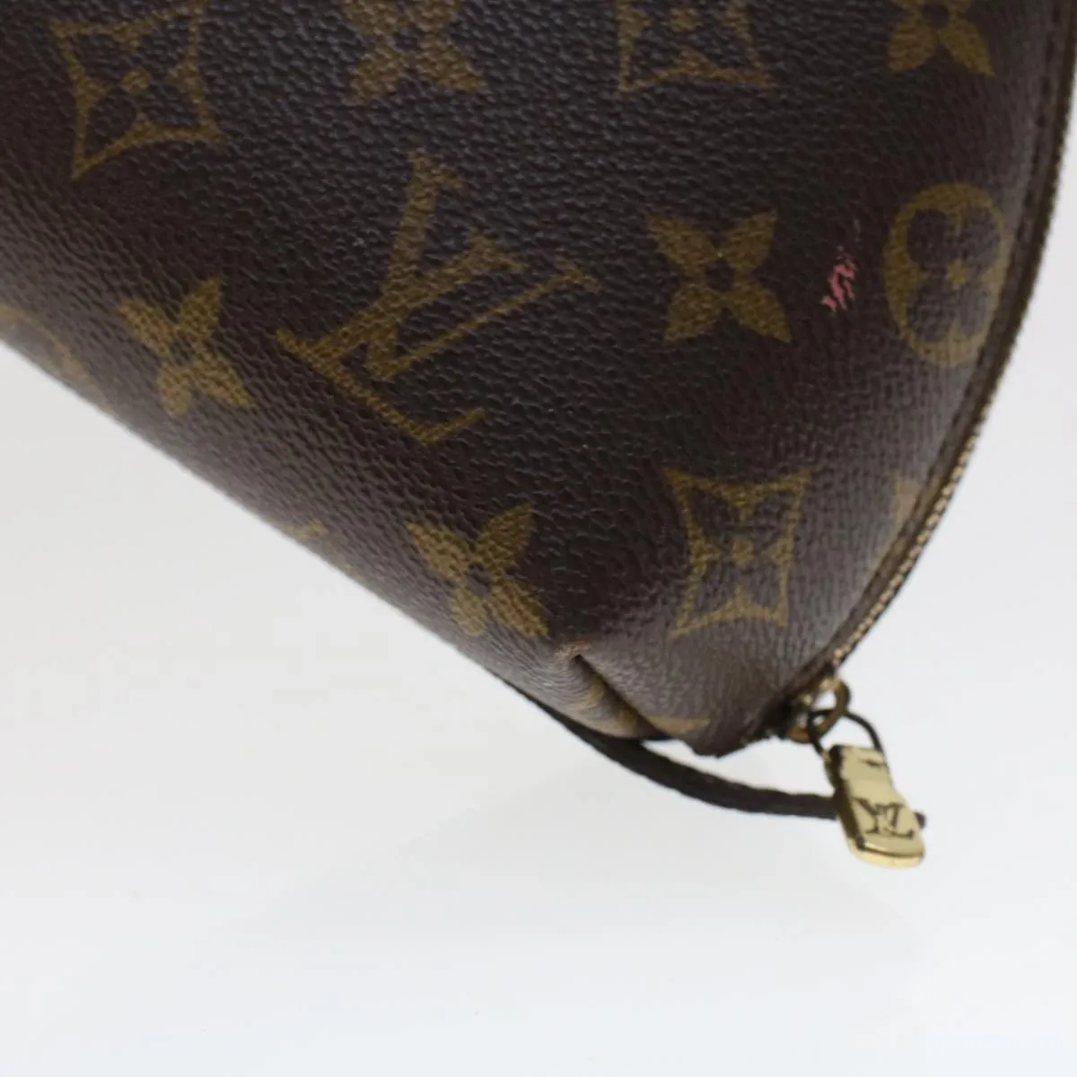 LOUIS VUITTON Monogram Trousse Demi Ronde Cosmetic Pouch M47520 LV Auth 44905