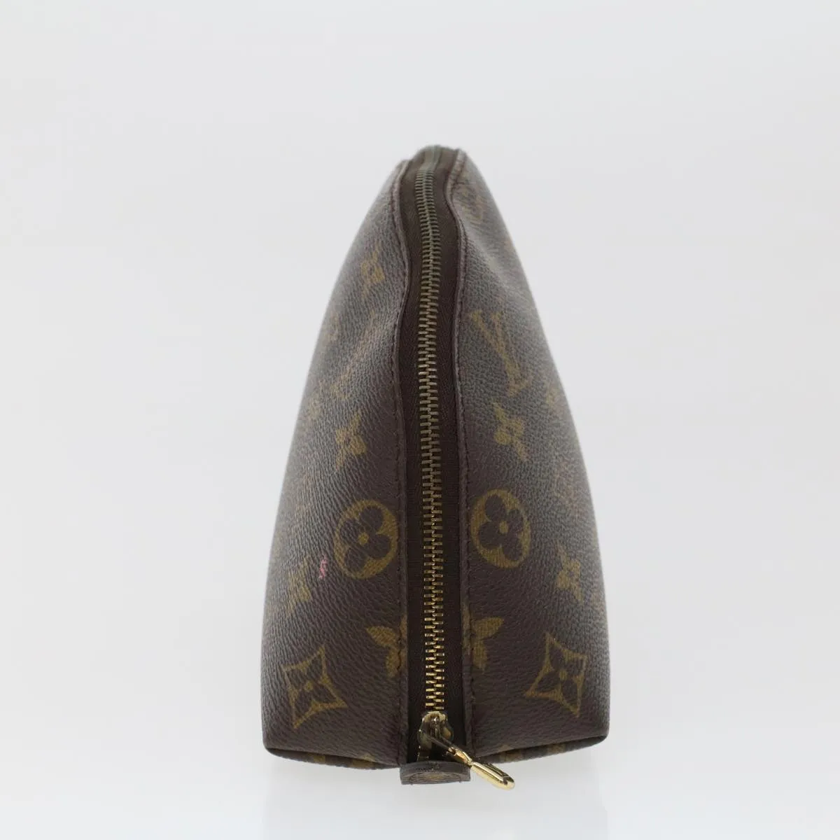 LOUIS VUITTON Monogram Trousse Demi Ronde Cosmetic Pouch M47520 LV Auth 44905