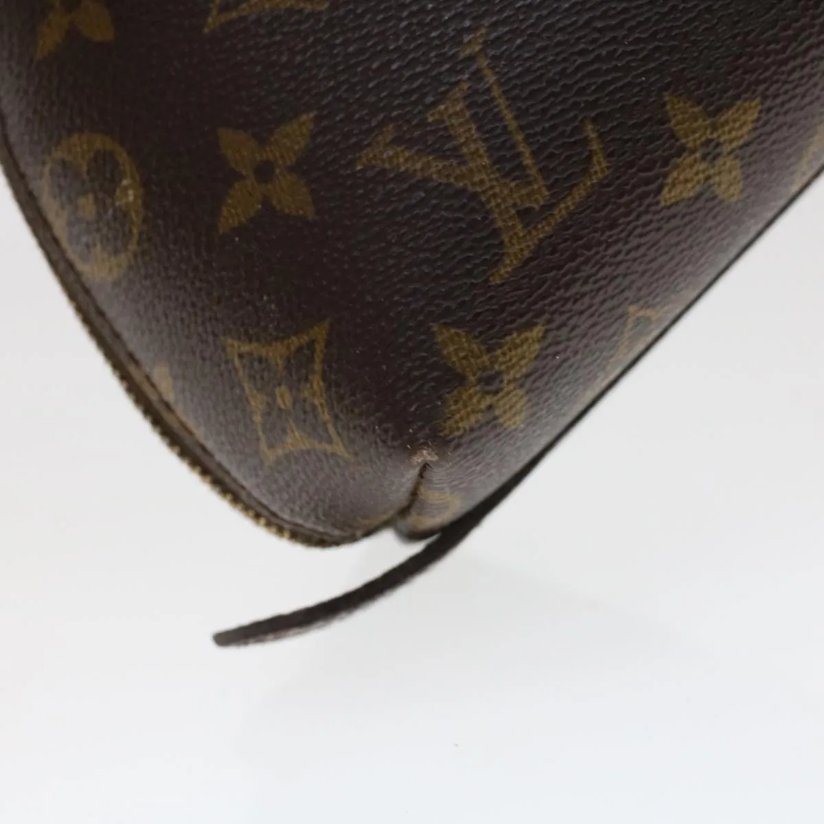 LOUIS VUITTON Monogram Trousse Demi Ronde Cosmetic Pouch M47520 LV Auth 44905