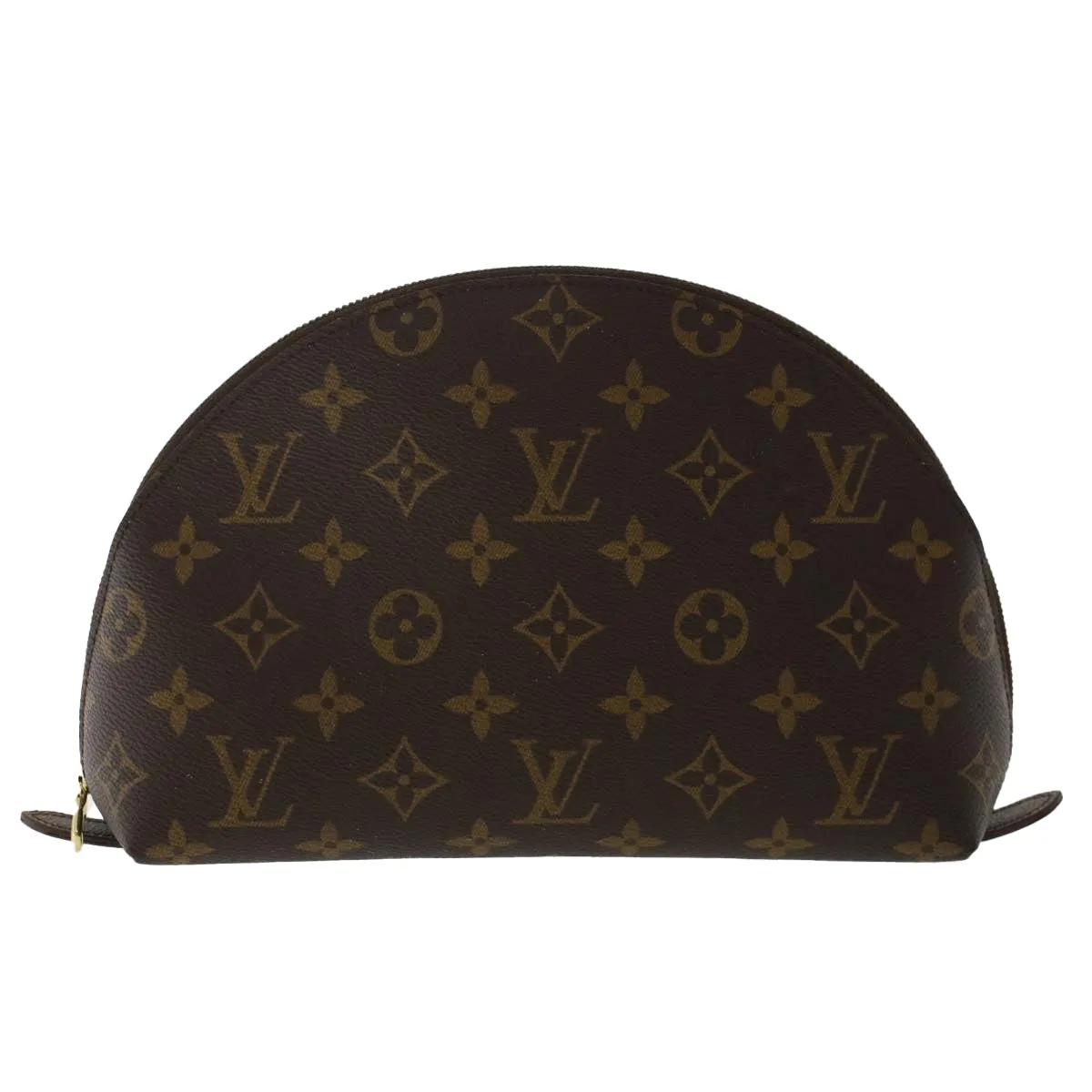 LOUIS VUITTON Monogram Trousse Demi Ronde Cosmetic Pouch M47520 LV Auth 49972