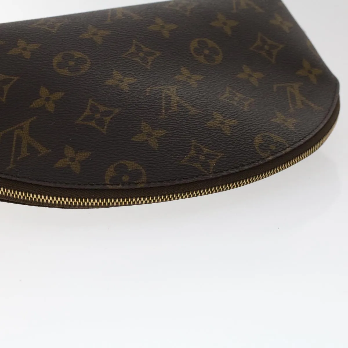 LOUIS VUITTON Monogram Trousse Demi Ronde Cosmetic Pouch M47520 LV Auth 49972