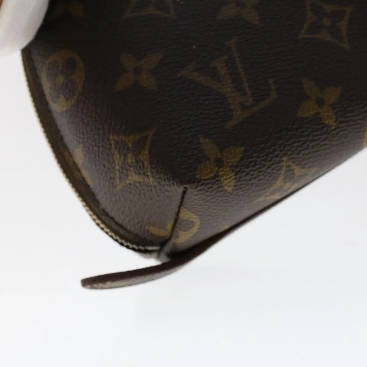 LOUIS VUITTON Monogram Trousse Demi Ronde Cosmetic Pouch M47520 LV Auth 49972