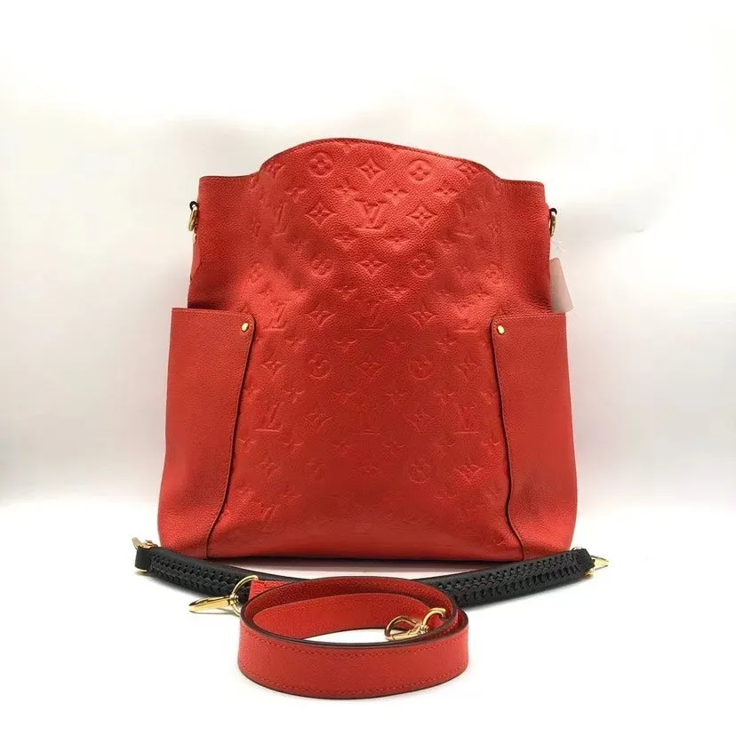 Louis Vuitton Red Leather Monogram Shoulder Bag Medium