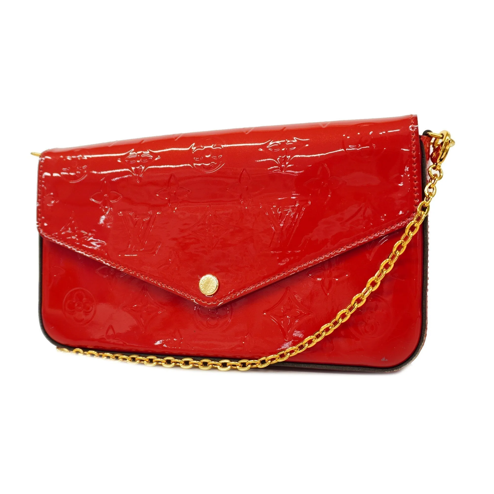 LOUIS VUITTONAuth  Monogram Vernis Chain Wallet Pochette Felice M61293 Women's