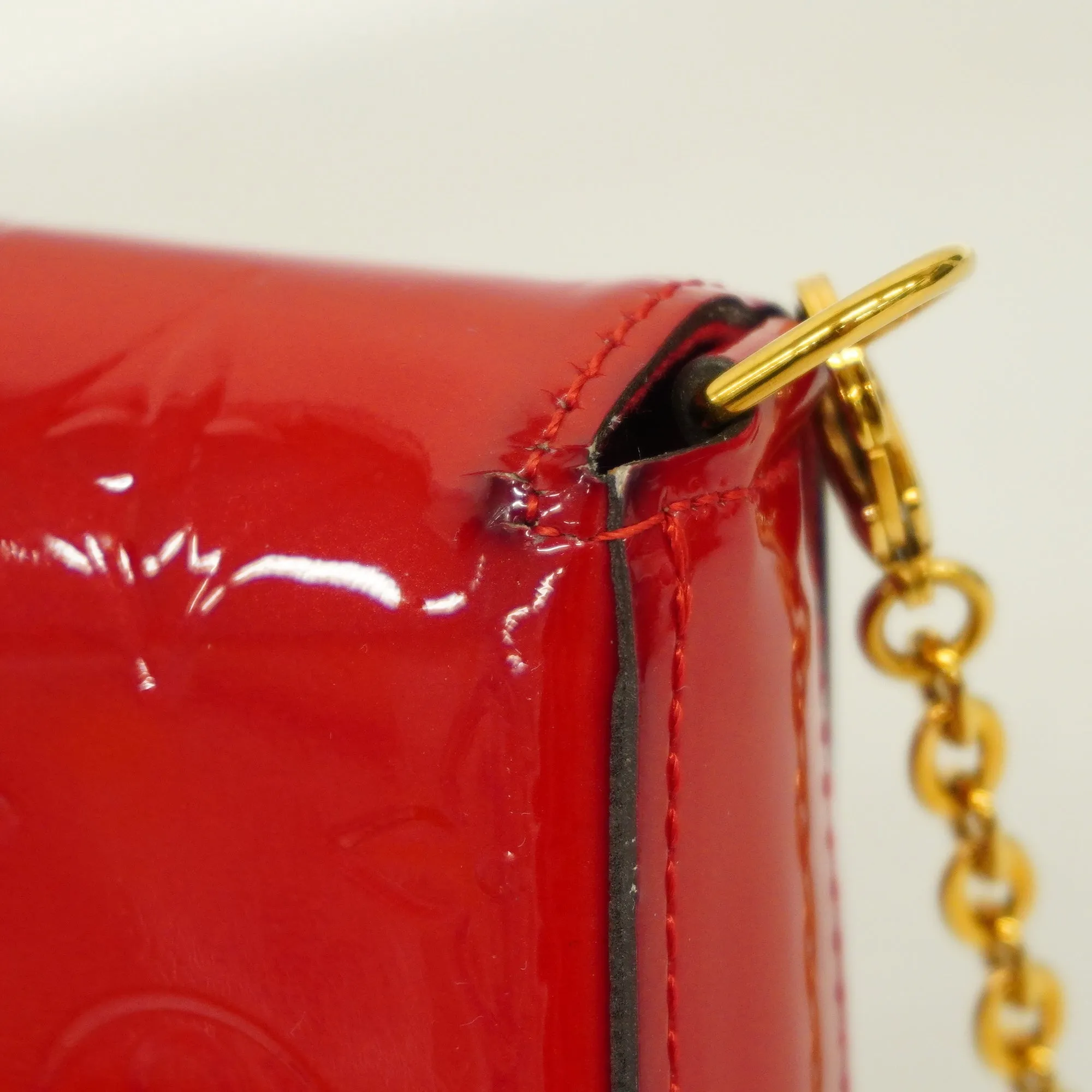LOUIS VUITTONAuth  Monogram Vernis Chain Wallet Pochette Felice M61293 Women's