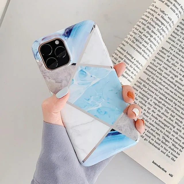 LOVECOM Geometric Marble Phone Cases For iPhone