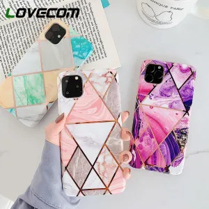 LOVECOM Geometric Marble Phone Cases For iPhone