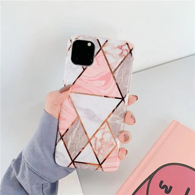 LOVECOM Geometric Marble Phone Cases For iPhone